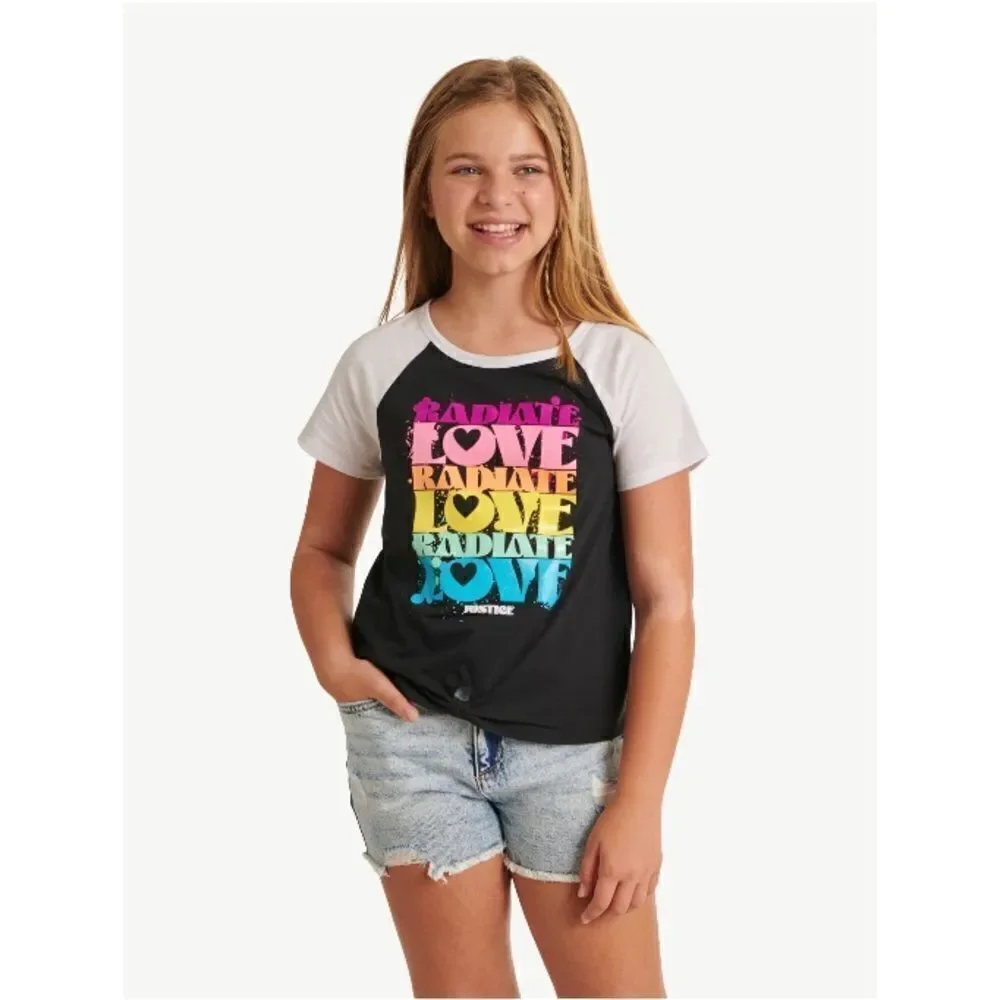 Justice Girls Lightweight Knot Front Shirt & Tank Top 2-Count Size XS 4/5